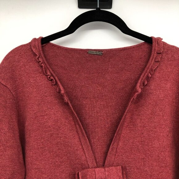 Sandra Angelozzi Berry Pink Coral Bow Blazer Cardigan size ~L - Picture 4 of 15